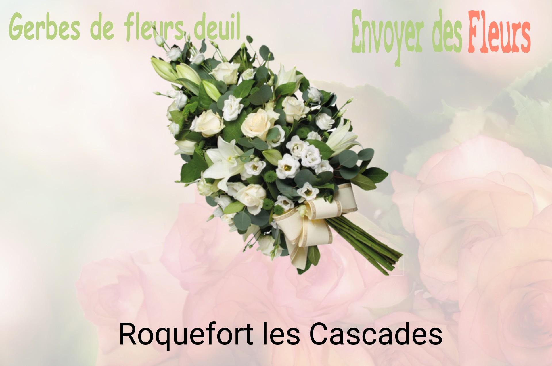 Gerbe de fleurs de deuil livrée à Roquefort-les-Cascades